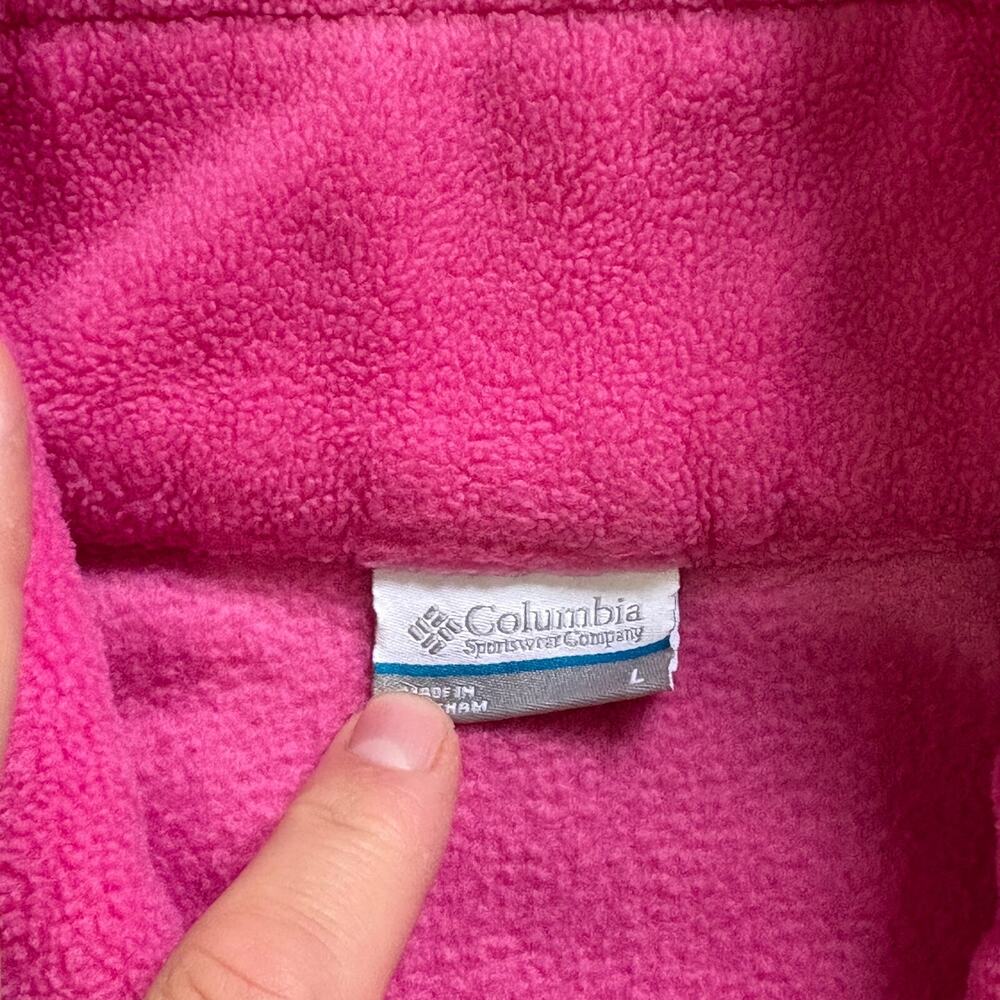 Columbia Women’s Full Zip Fleece Jacket Hot Pink Breast Cancer Awareness Large - Picture 3 of 5
